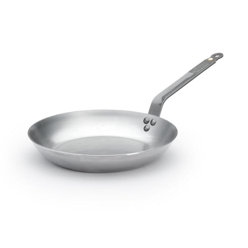 De Buyer Große Mineral B Bratpfanne aus schwarzem Eisen 28cm, Induktionsbratpfanne, für alle Kochflächen geeignet, vor Gebrauch für eine antihaftbeschichtete Oberfläche wärmen, DN899