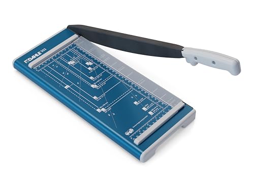 Dahle 502 Hebel-Papierschneider (bis DIN A4, Schnittlänge 320 mm, 8 Blatt Schneidleistung) Blau