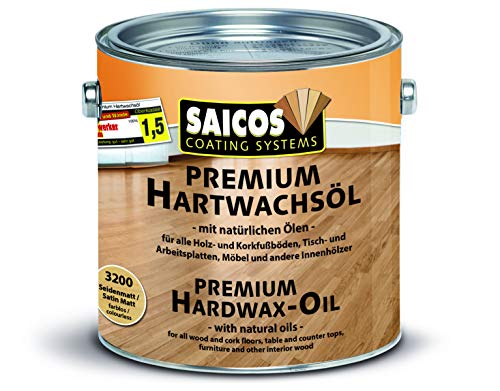 Saicos 500 3200 Seidenmatt Premium Hartwachsöl, farblos, 2,5 Liter