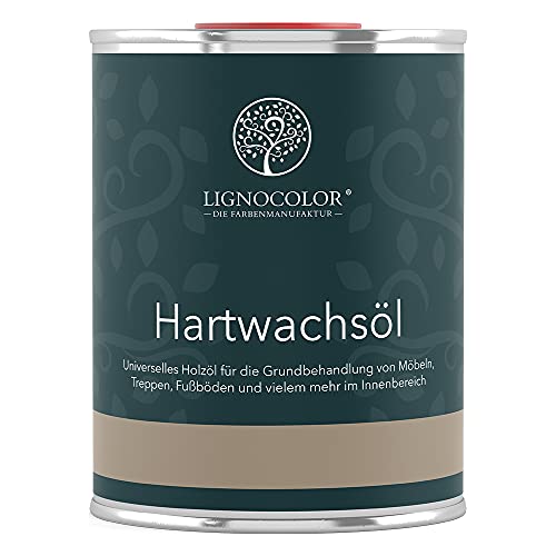 Lignocolor Hartwachsöl (1 L, Natur matt, farblos) Allergikerfreundlich Holzöl Pflegeöl für den Innenbereich